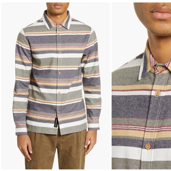 Native Youth - Stripe Button-Up Chambray Shirt - Men's size M - Picture 1 of 7